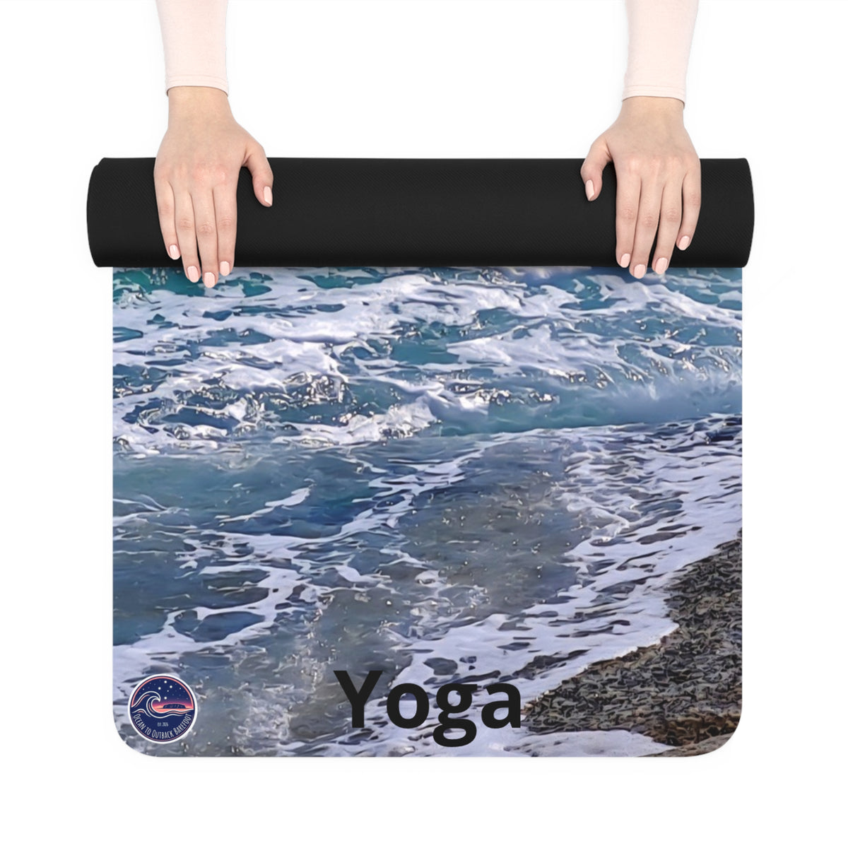 Turquoise Ocean Wave Rubber Yoga Mat
