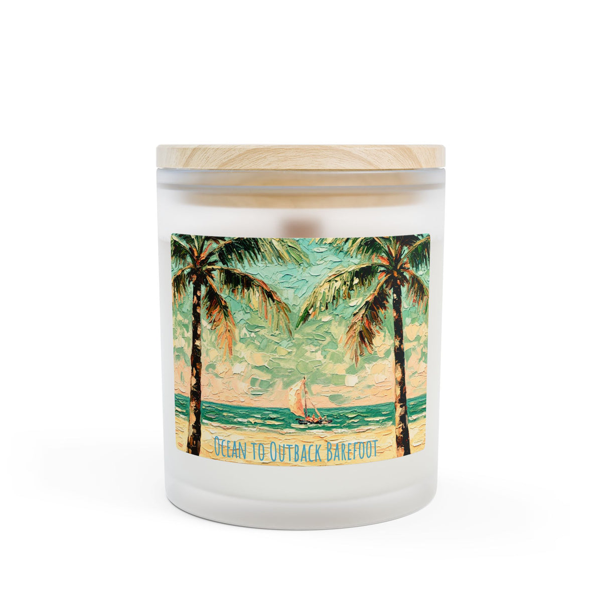 Coastal Palm Beach Frosted Glass Candle