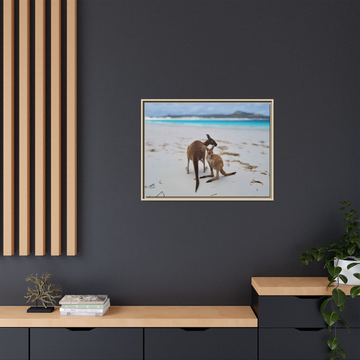 Kangaroo Beach Framed Canvas
