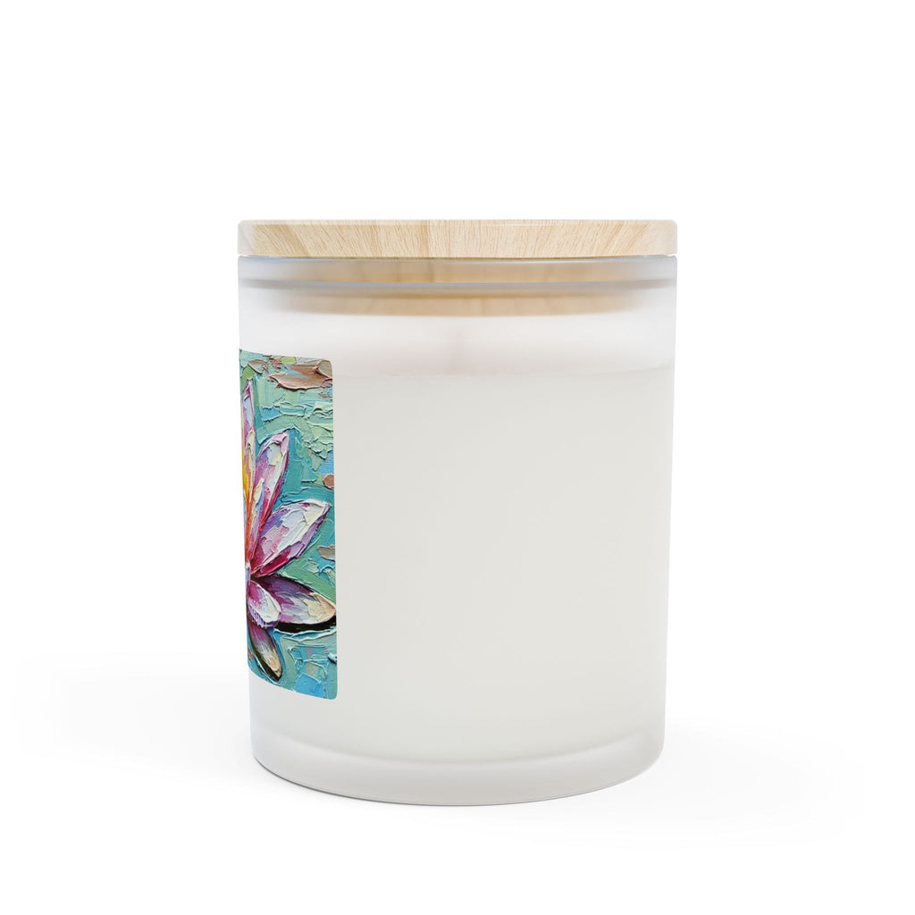 Pink Lotus Frosted Glass Candle