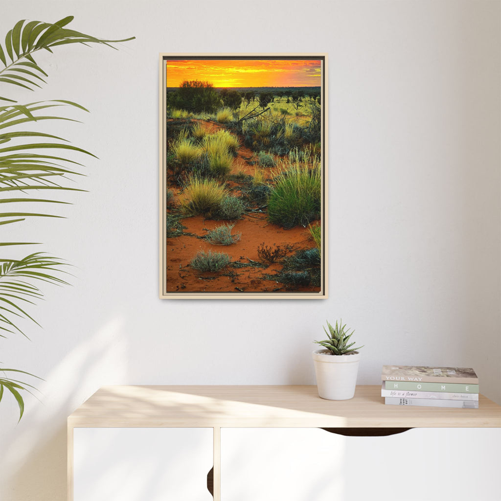 Desert Sunset Framed Canvas