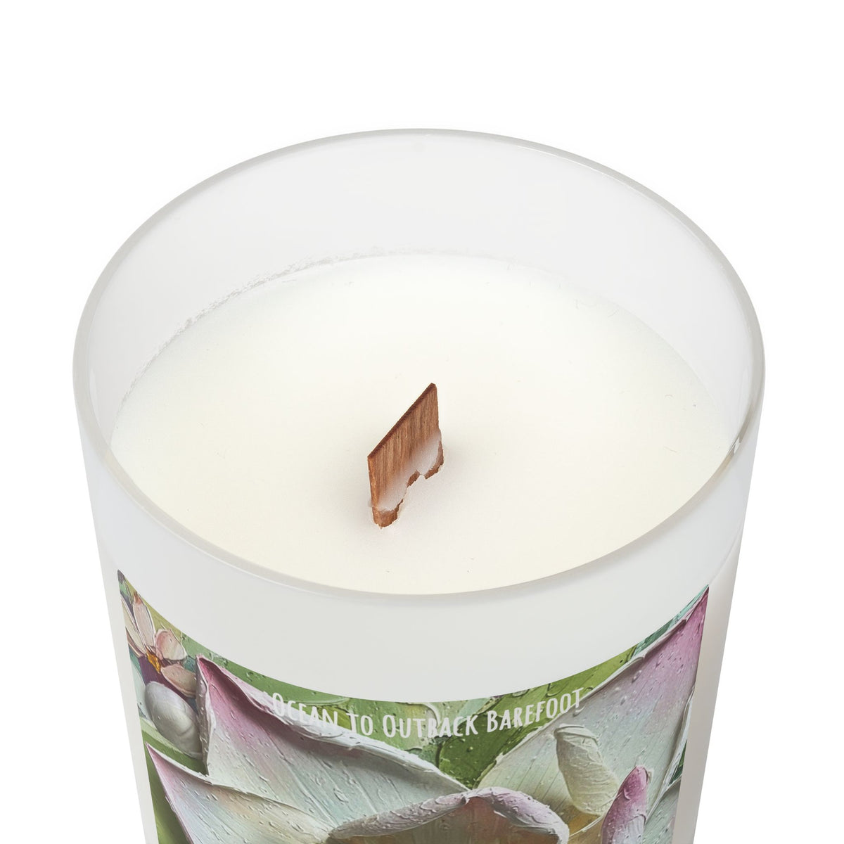 White Lotus Frosted Glass Candle