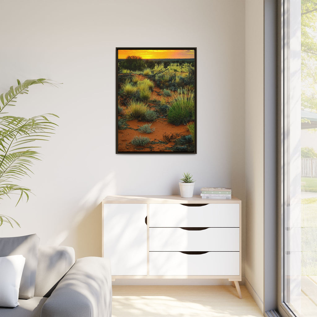 Desert Sunset Framed Canvas