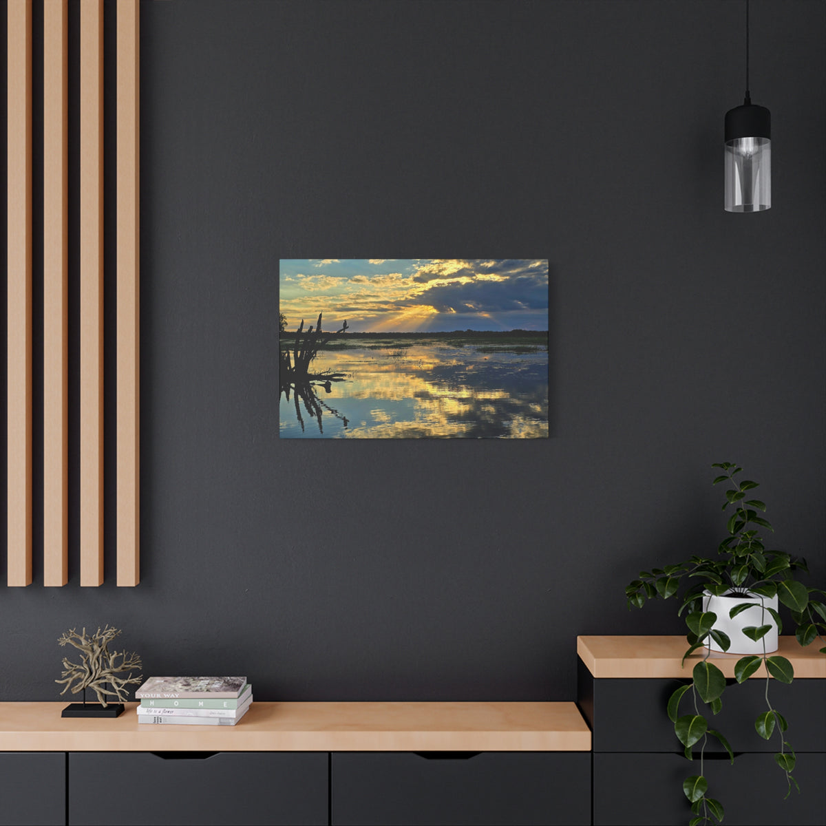 Yellow Water Sunset Canvas