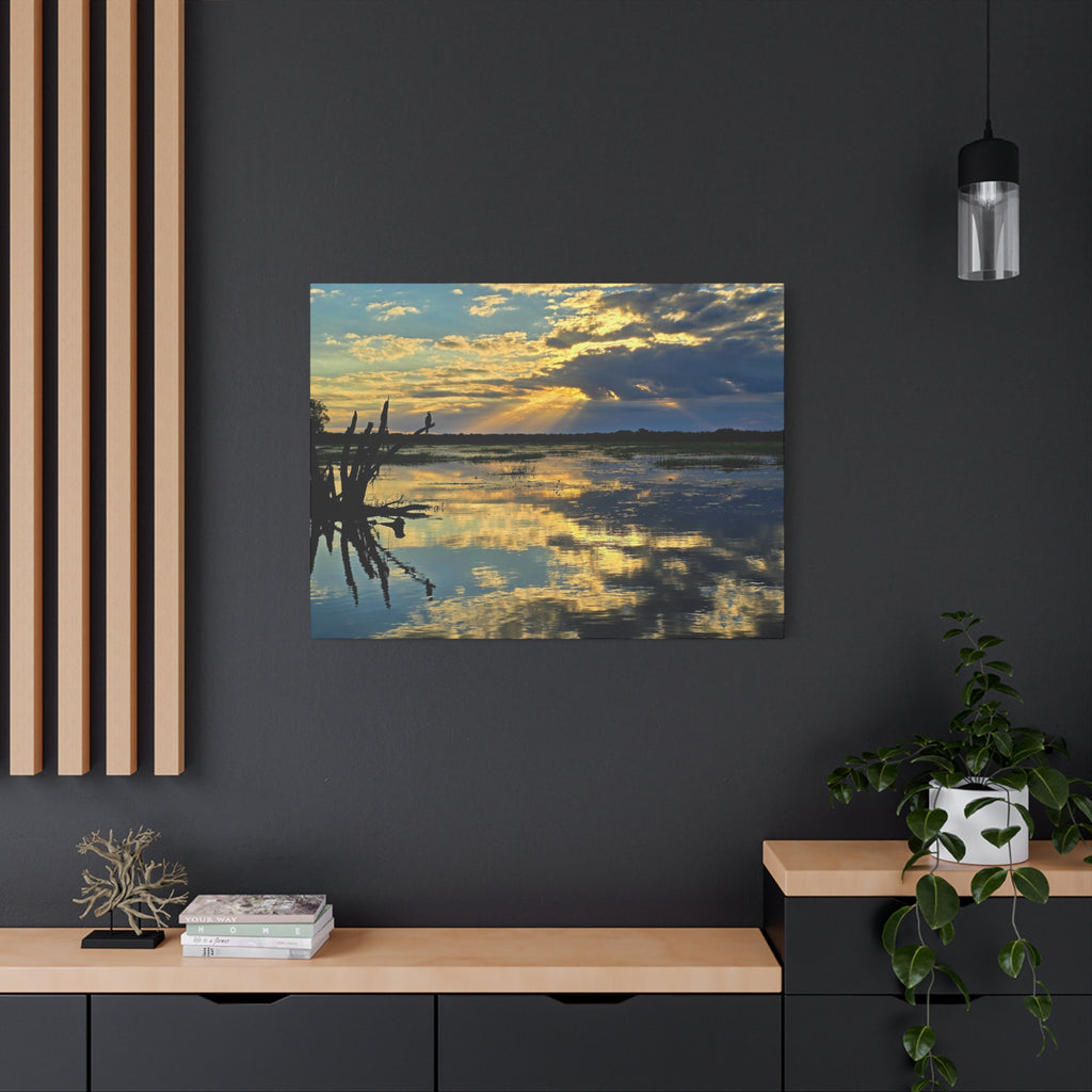 Yellow Water Sunset Canvas
