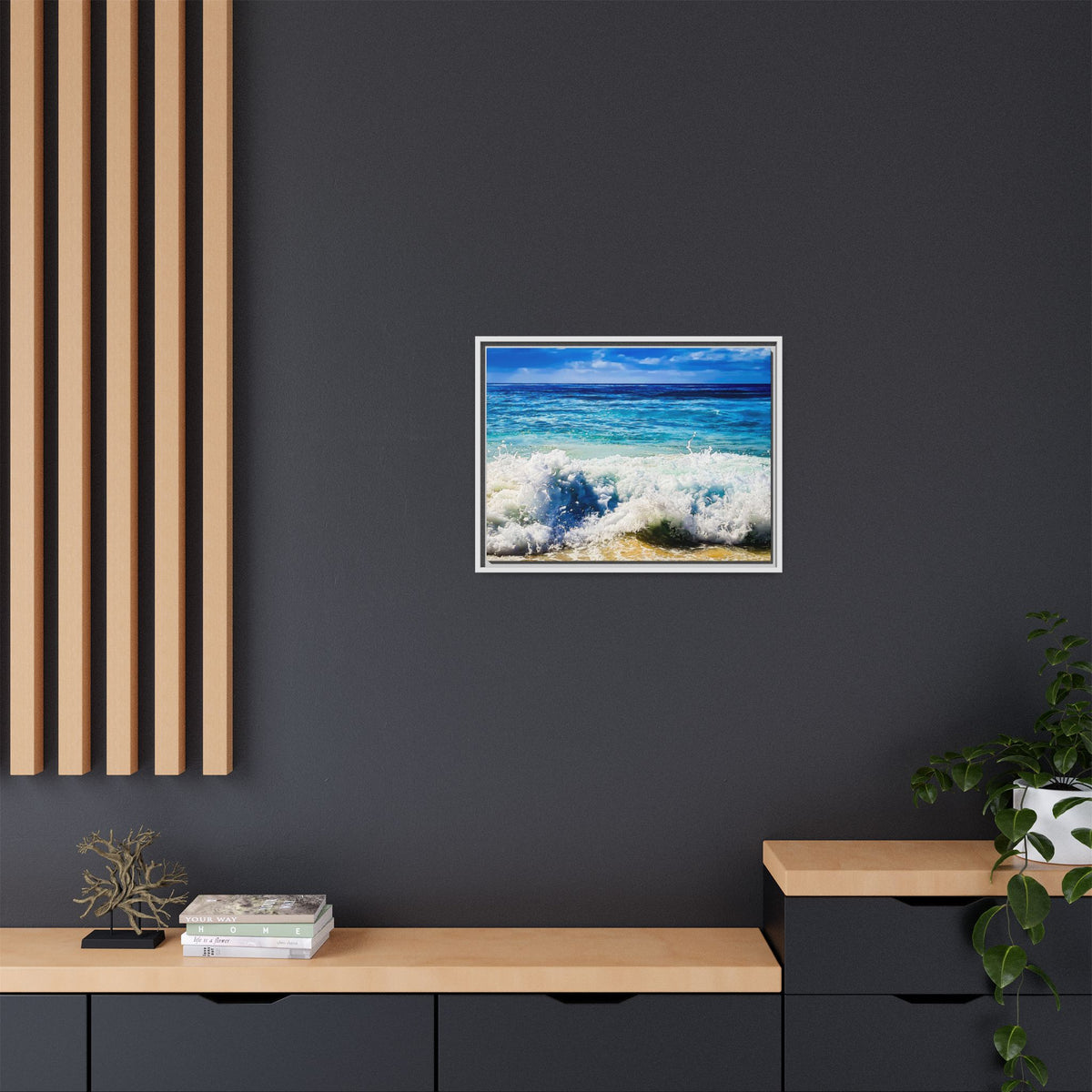 Ocean Waves Framed Canvas