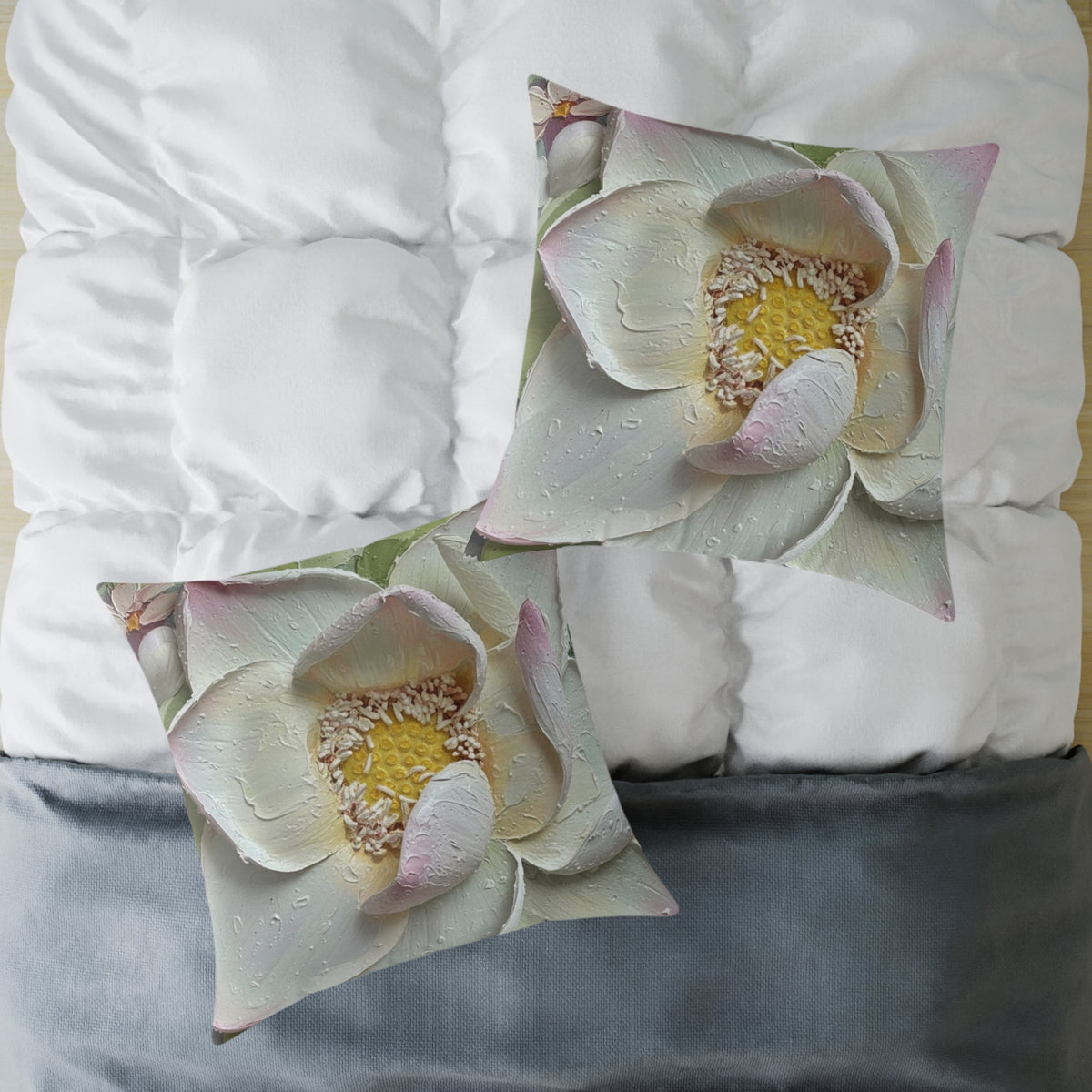 White Lotus Throw Cushion