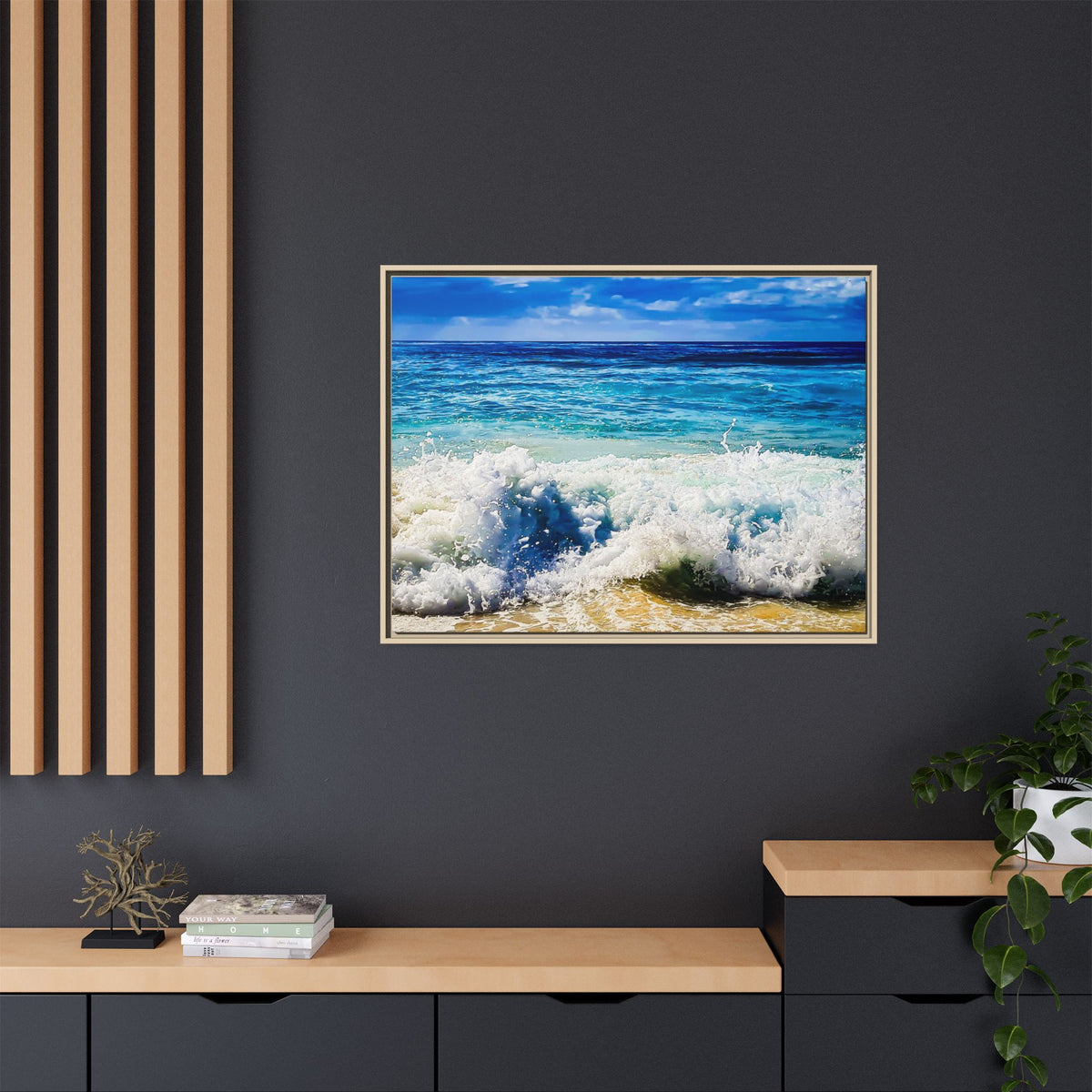 Ocean Waves Framed Canvas