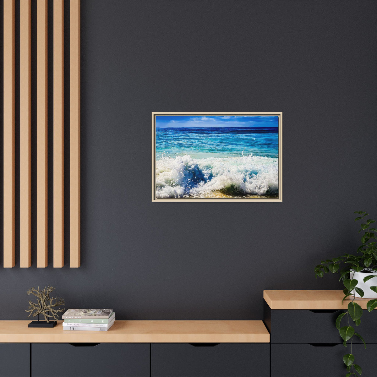 Ocean Waves Framed Canvas