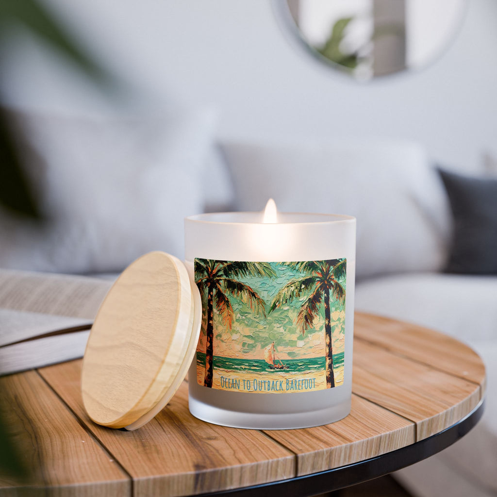 Coastal Palm Beach Frosted Glass Candle