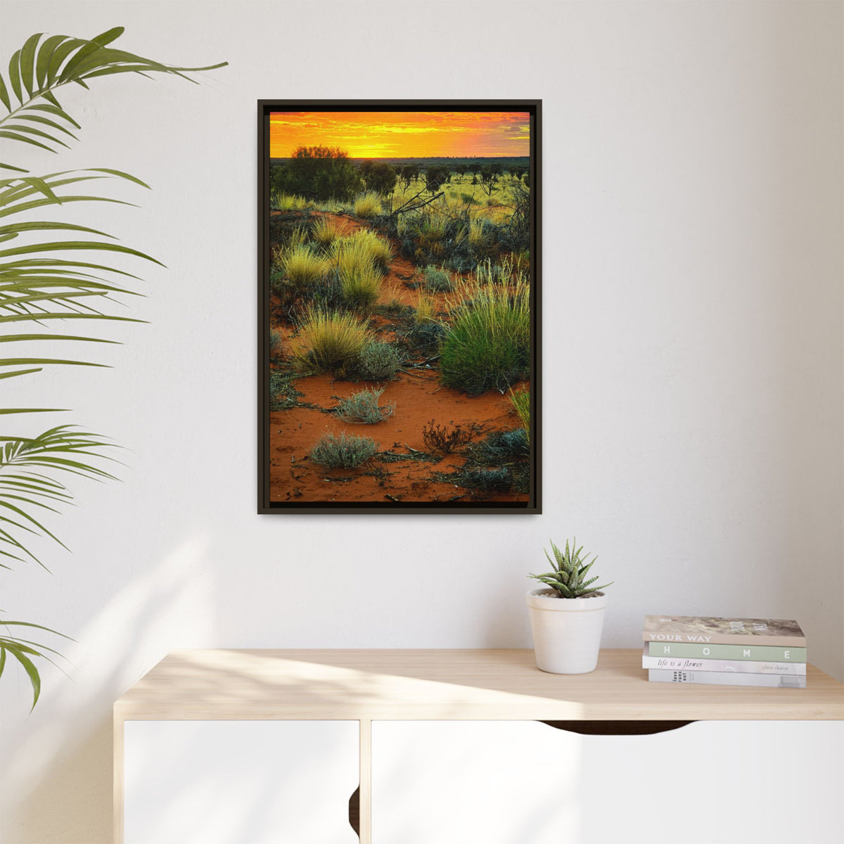 Desert Sunset Framed Canvas