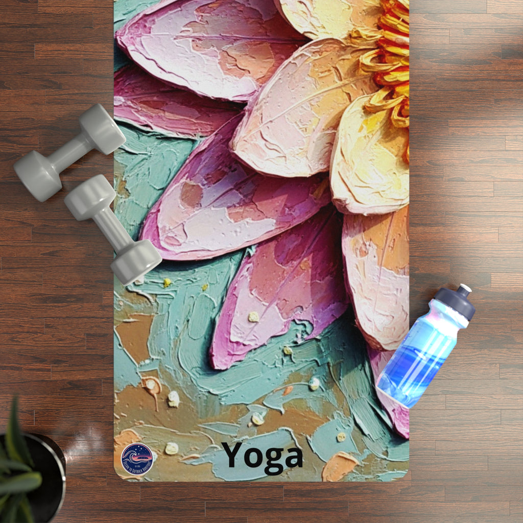 Pink Lotus Rubber Yoga Mat