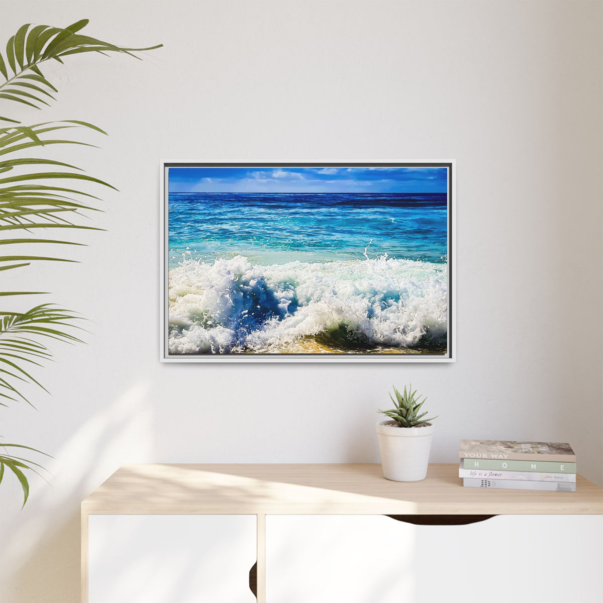 Ocean Waves Framed Canvas