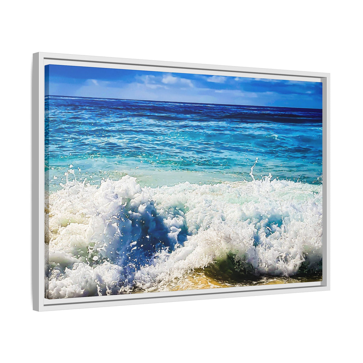 Ocean Waves Framed Canvas