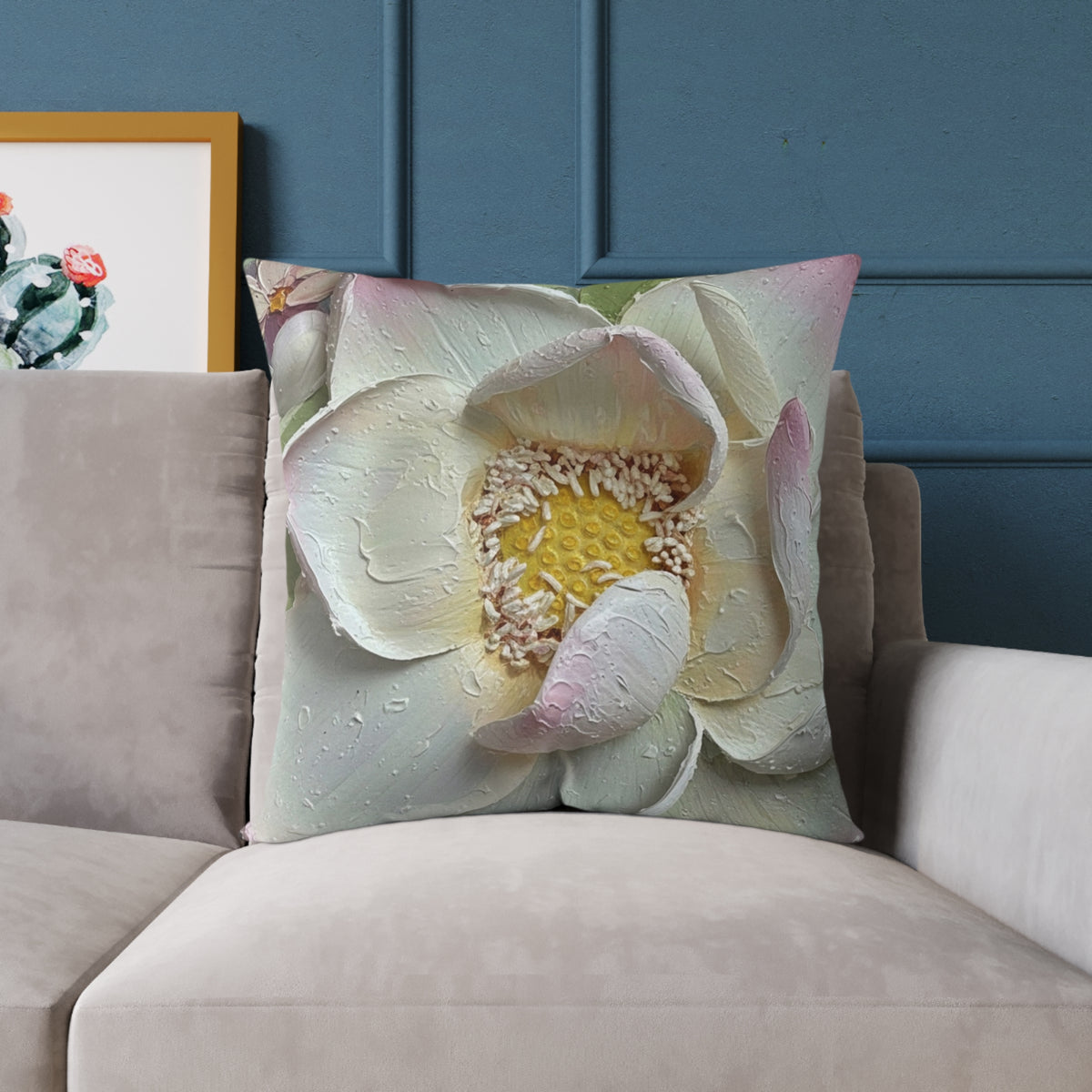 White Lotus Throw Cushion