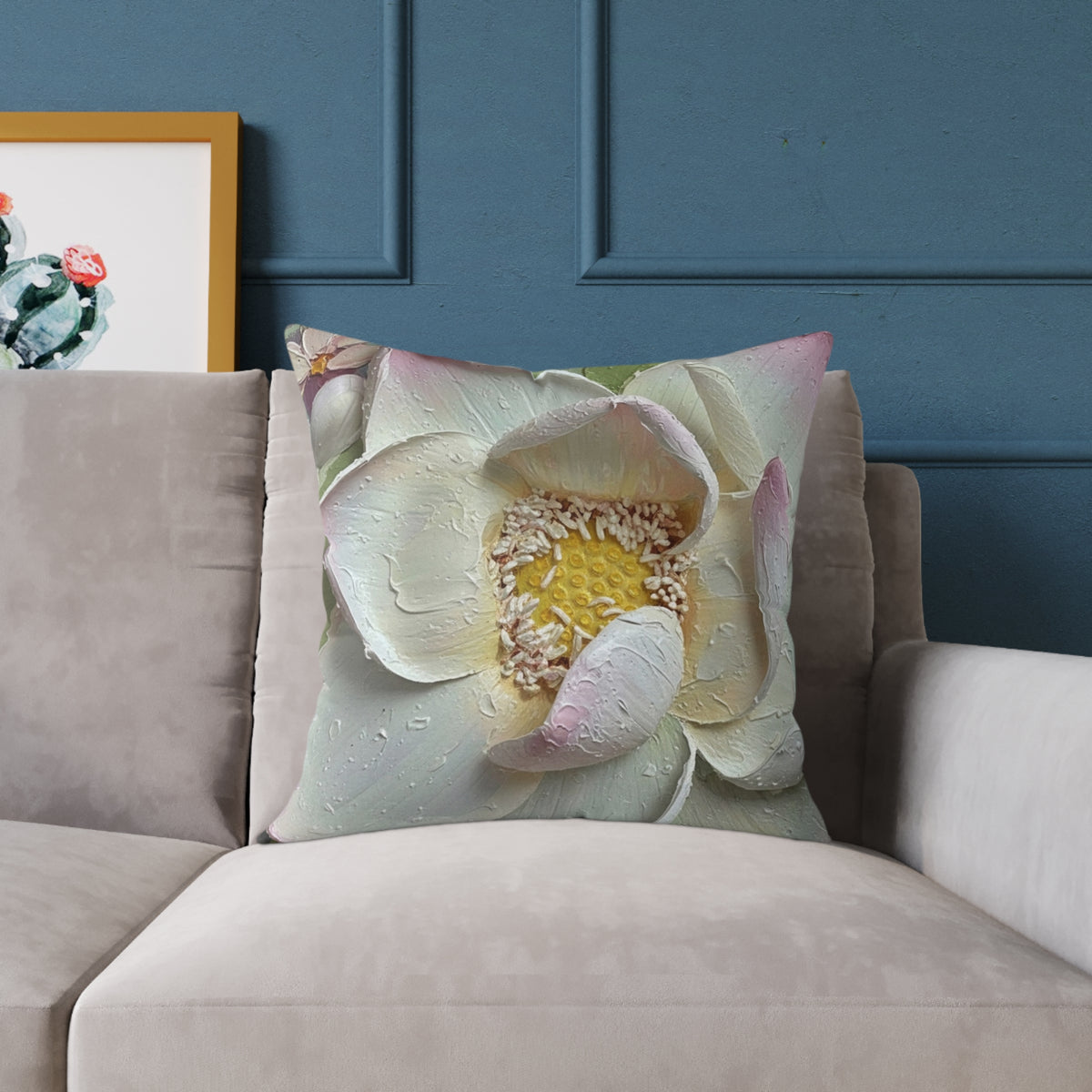 White Lotus Throw Cushion