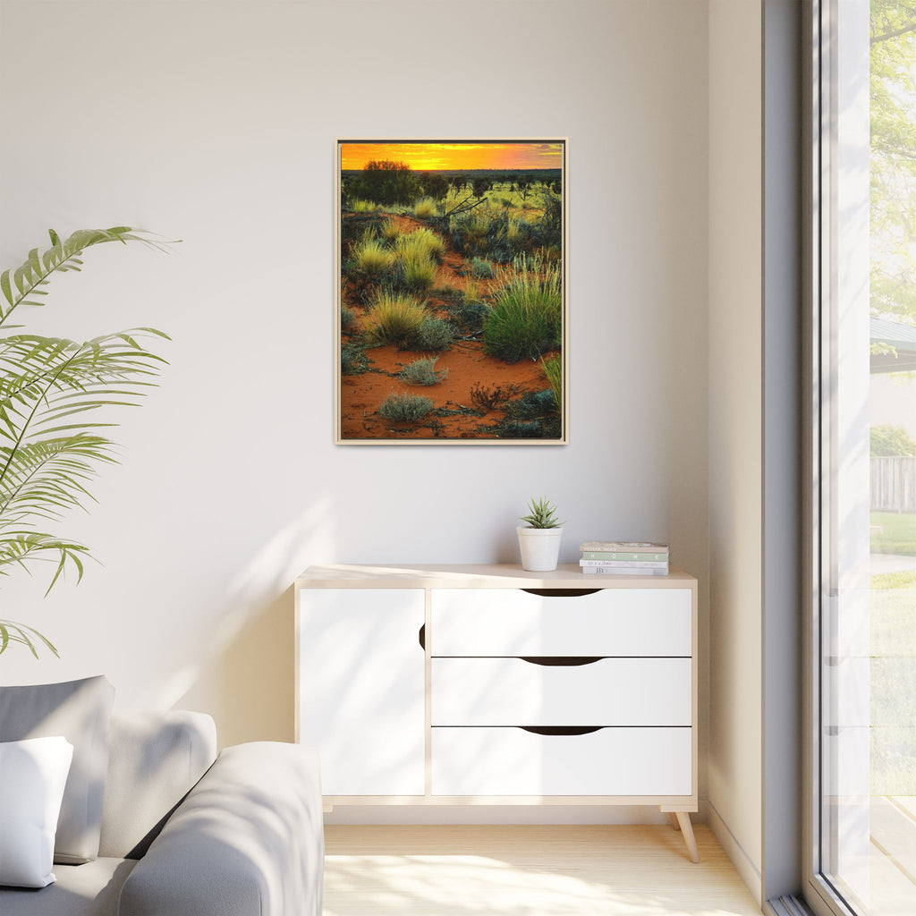 Desert Sunset Framed Canvas