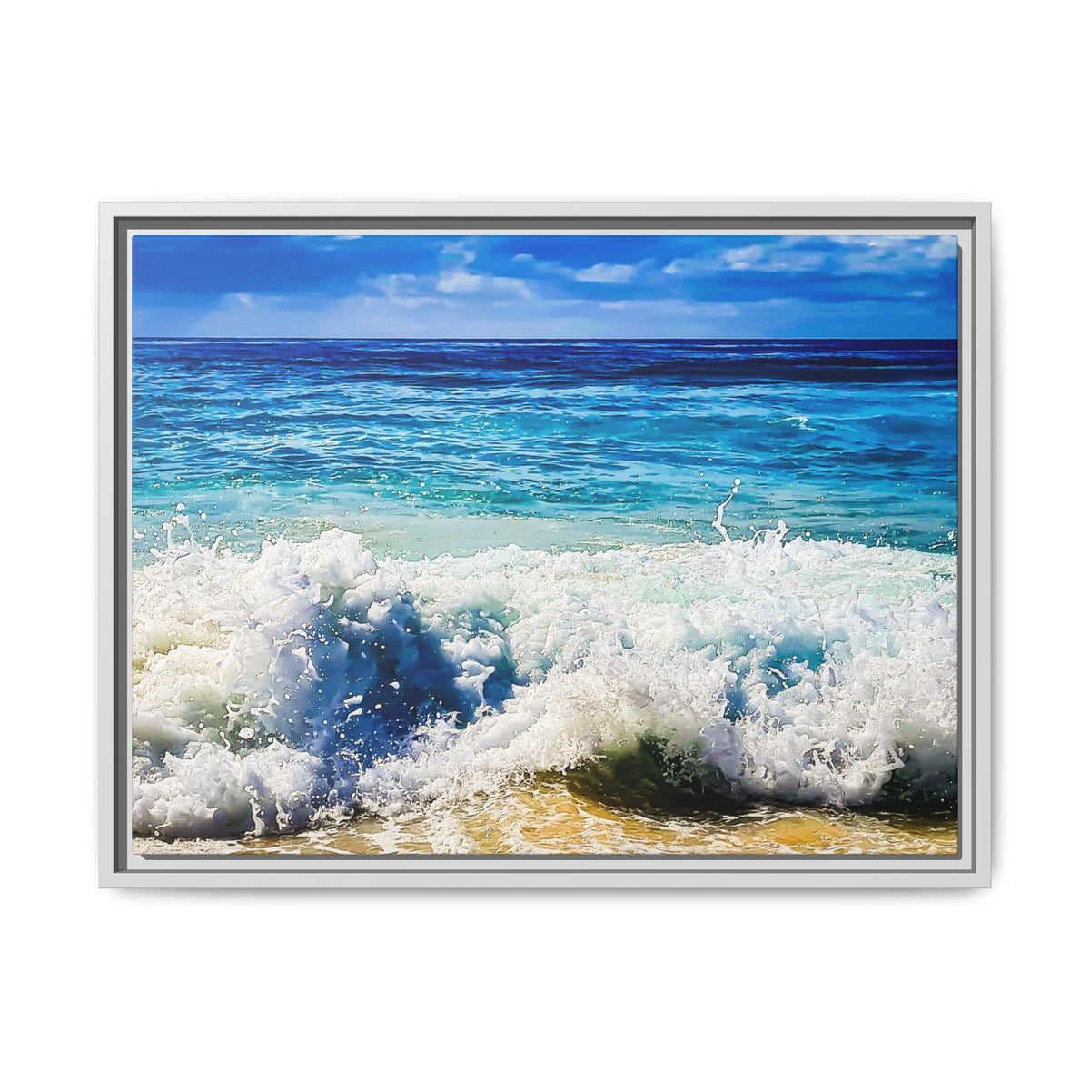 Ocean Waves Framed Canvas