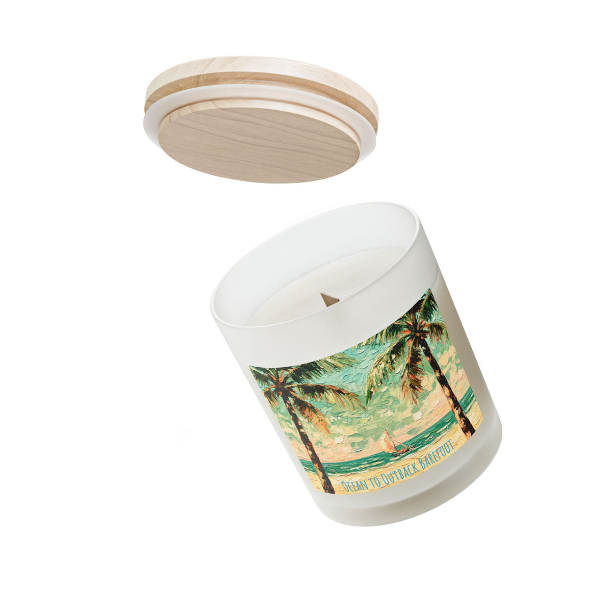 Coastal Palm Beach Frosted Glass Candle
