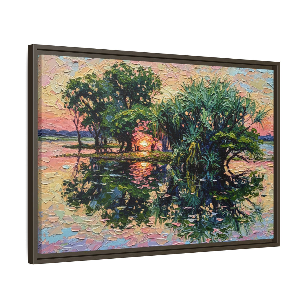 Pandanus Sunset Reflection Canvas