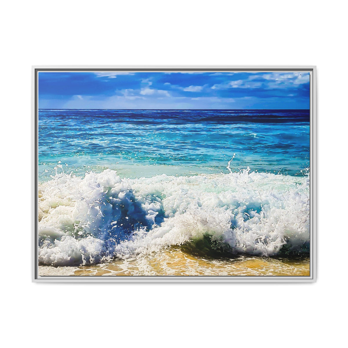 Ocean Waves Framed Canvas