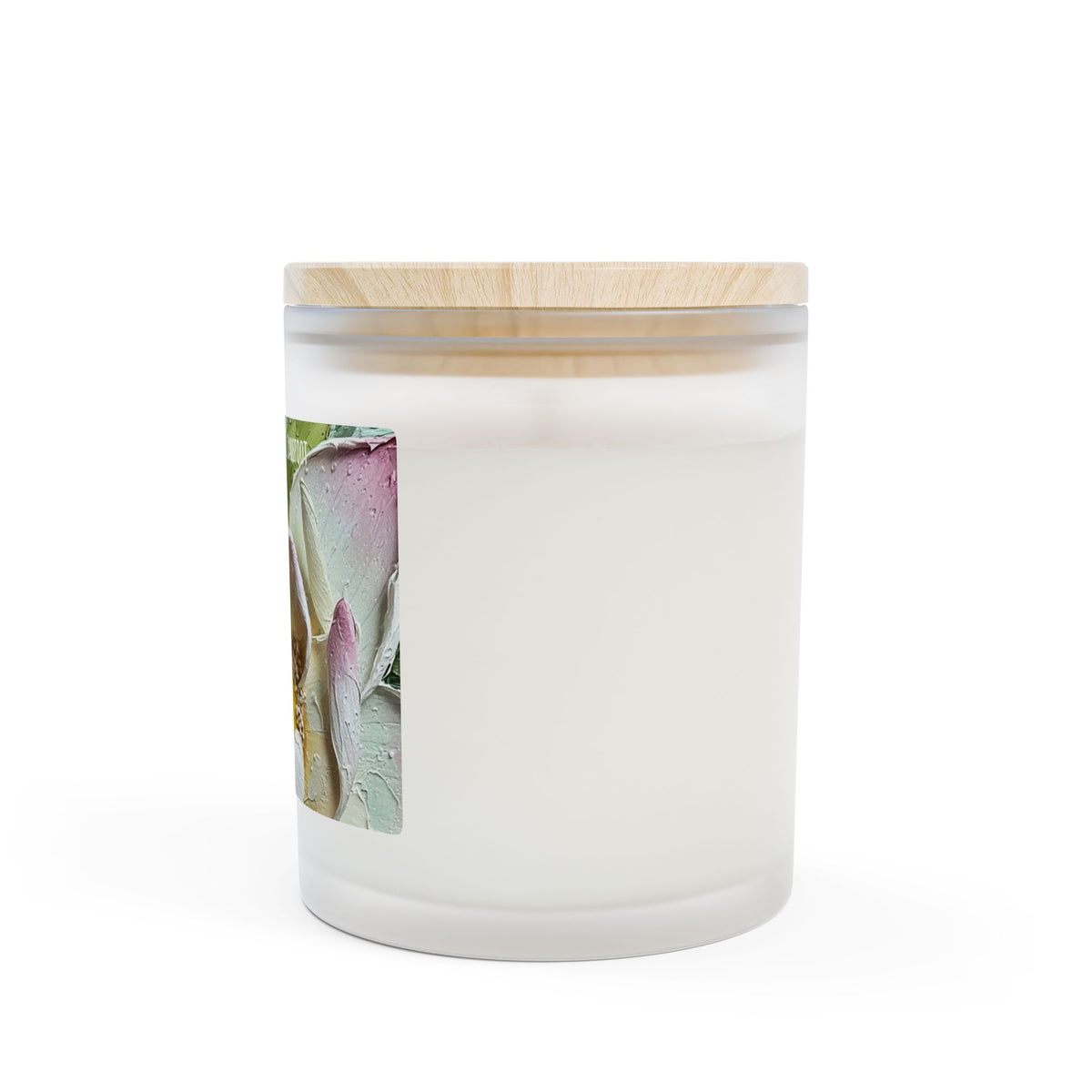 White Lotus Frosted Glass Candle
