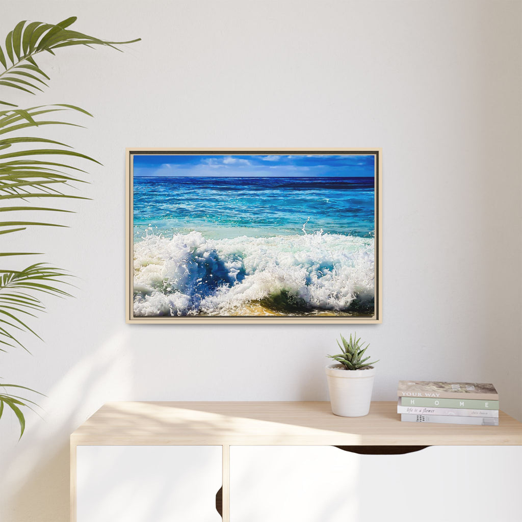 Ocean Waves Framed Canvas