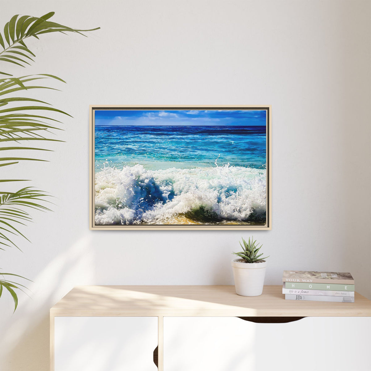 Ocean Waves Framed Canvas