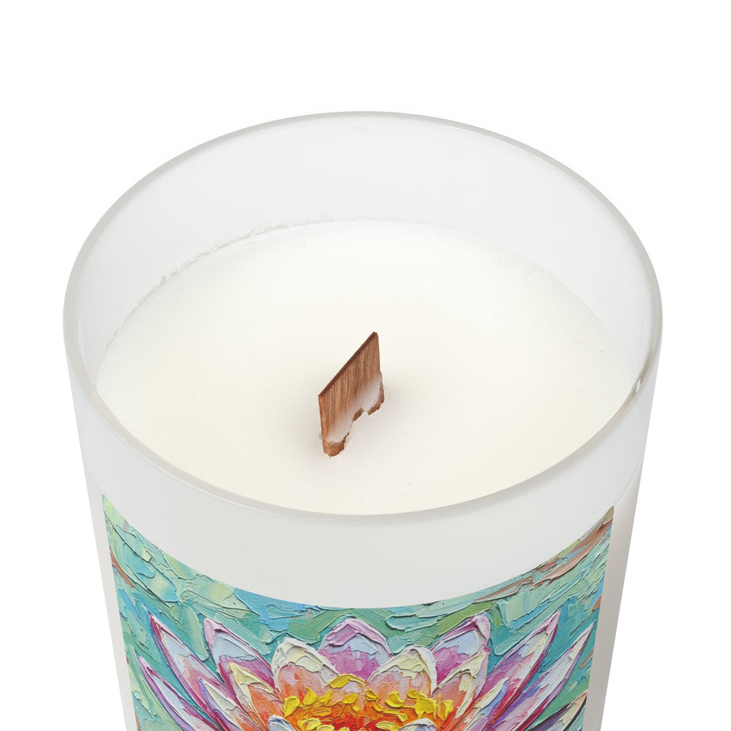 Pink Lotus Frosted Glass Candle