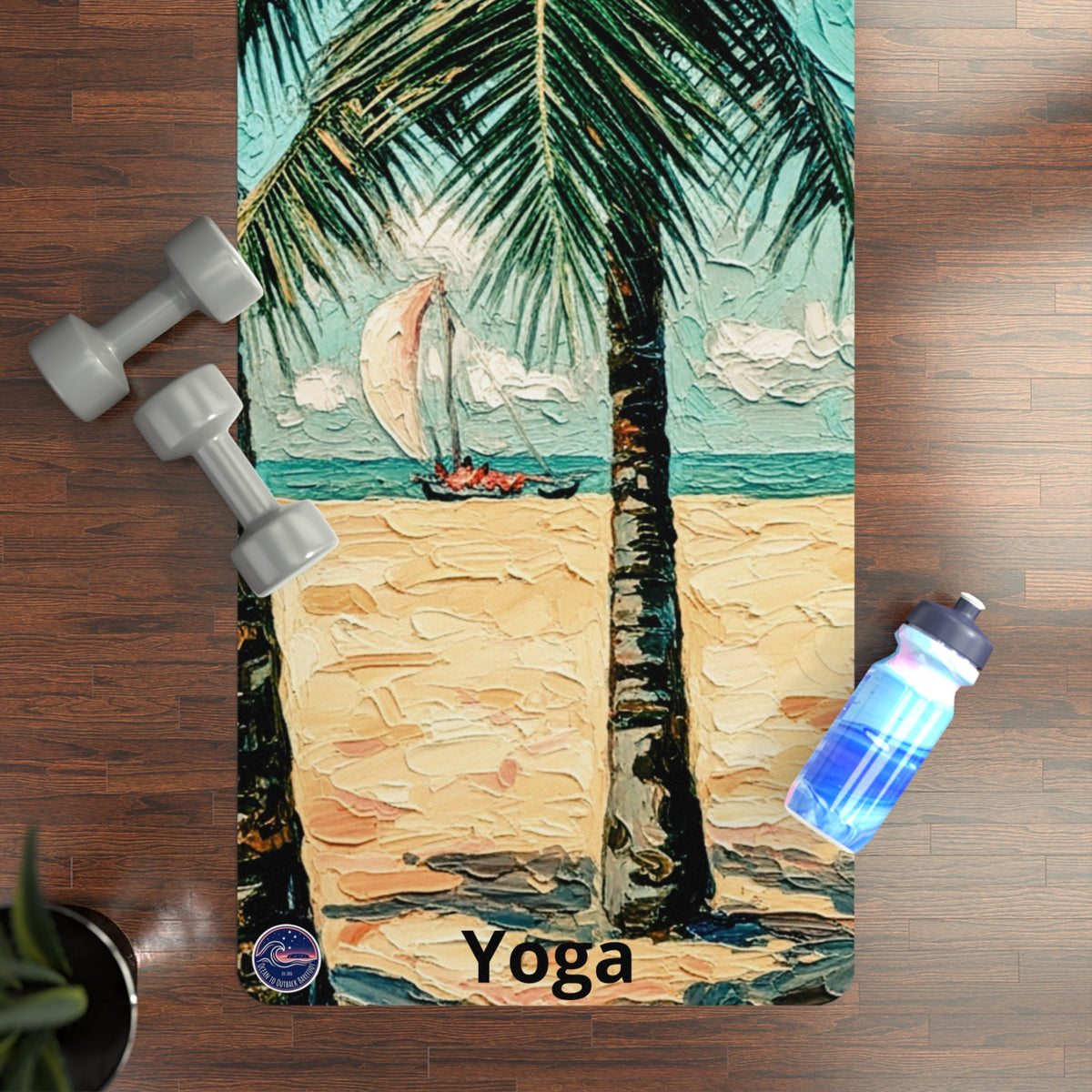 Coastal Palm Beach Rubber Yoga Mat
