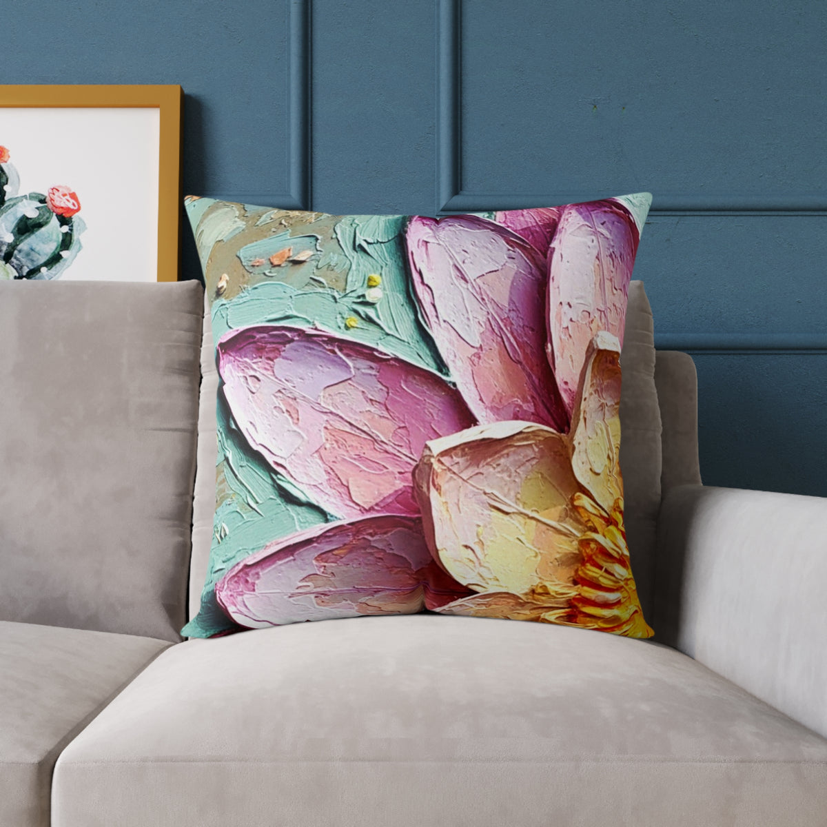 Pink Lotus Throw Cushion