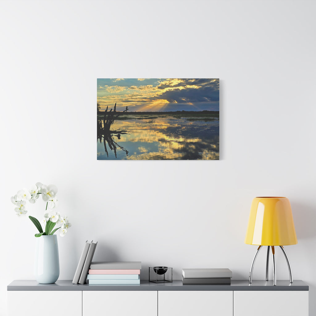 Yellow Water Sunset Canvas