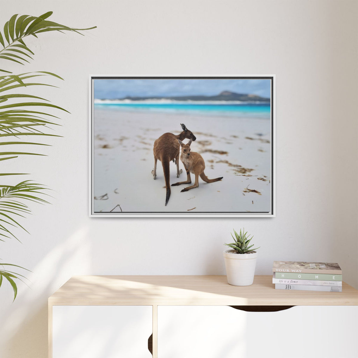 Kangaroo Beach Framed Canvas