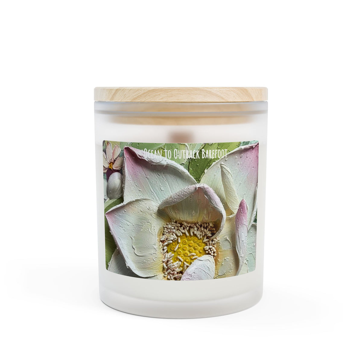 White Lotus Frosted Glass Candle