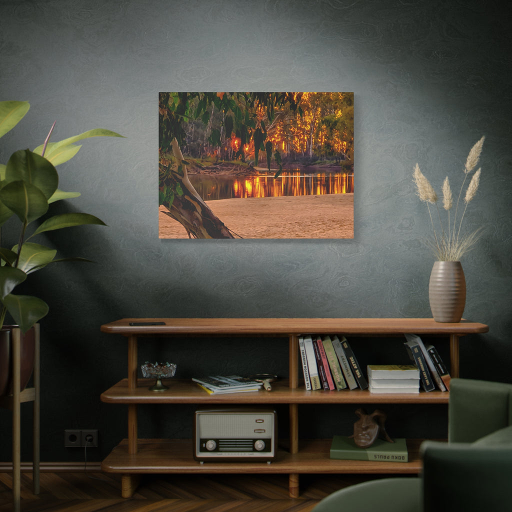 Golden Riverbank Canvas