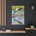 Black-Necked Stork Reflection Canvas