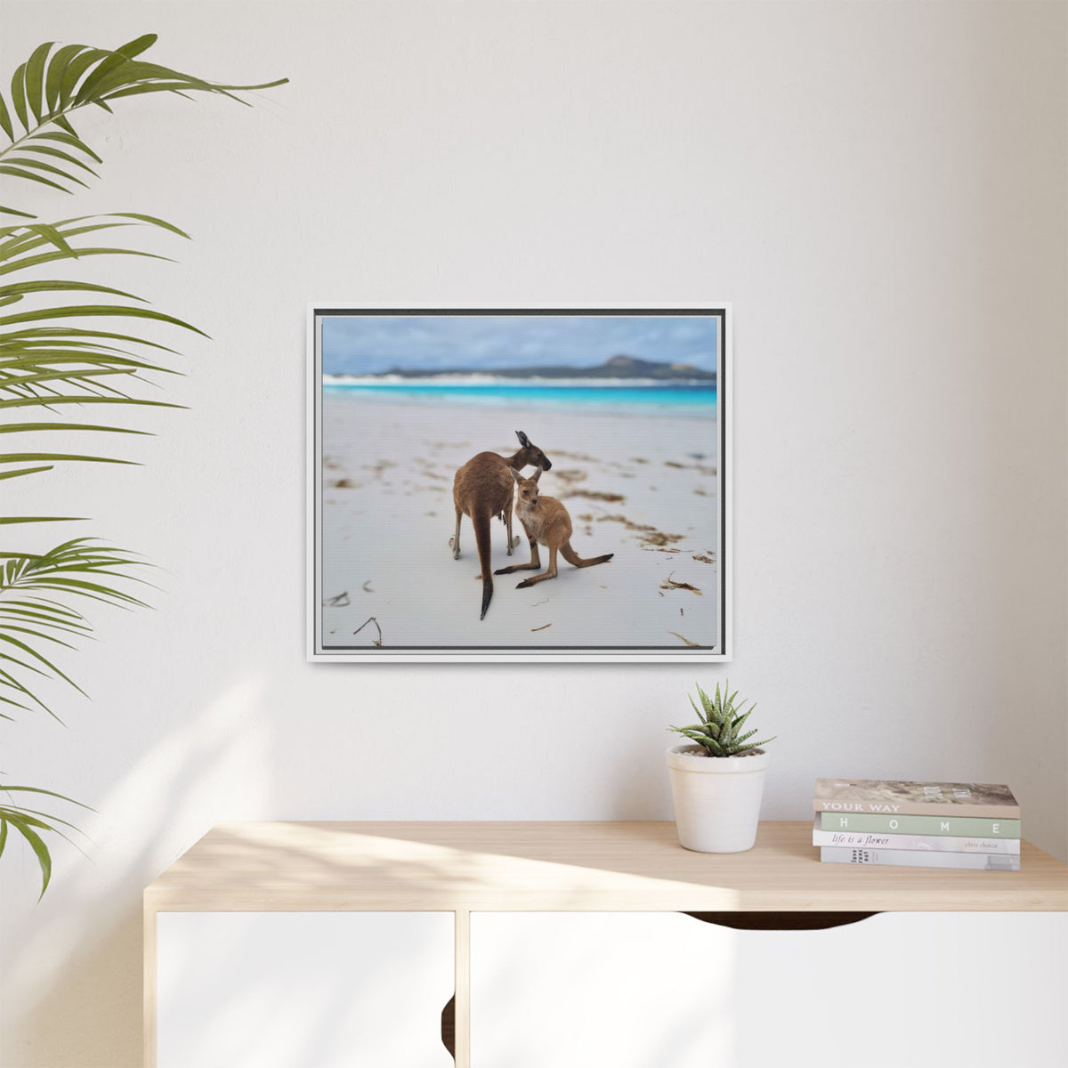 Kangaroo Beach Framed Canvas