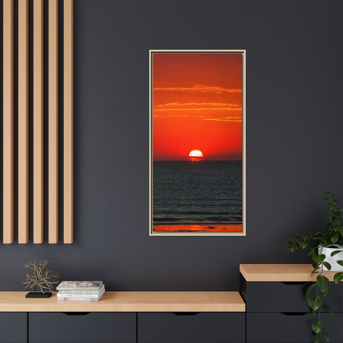 Broome Red Sunset- Framed canvas