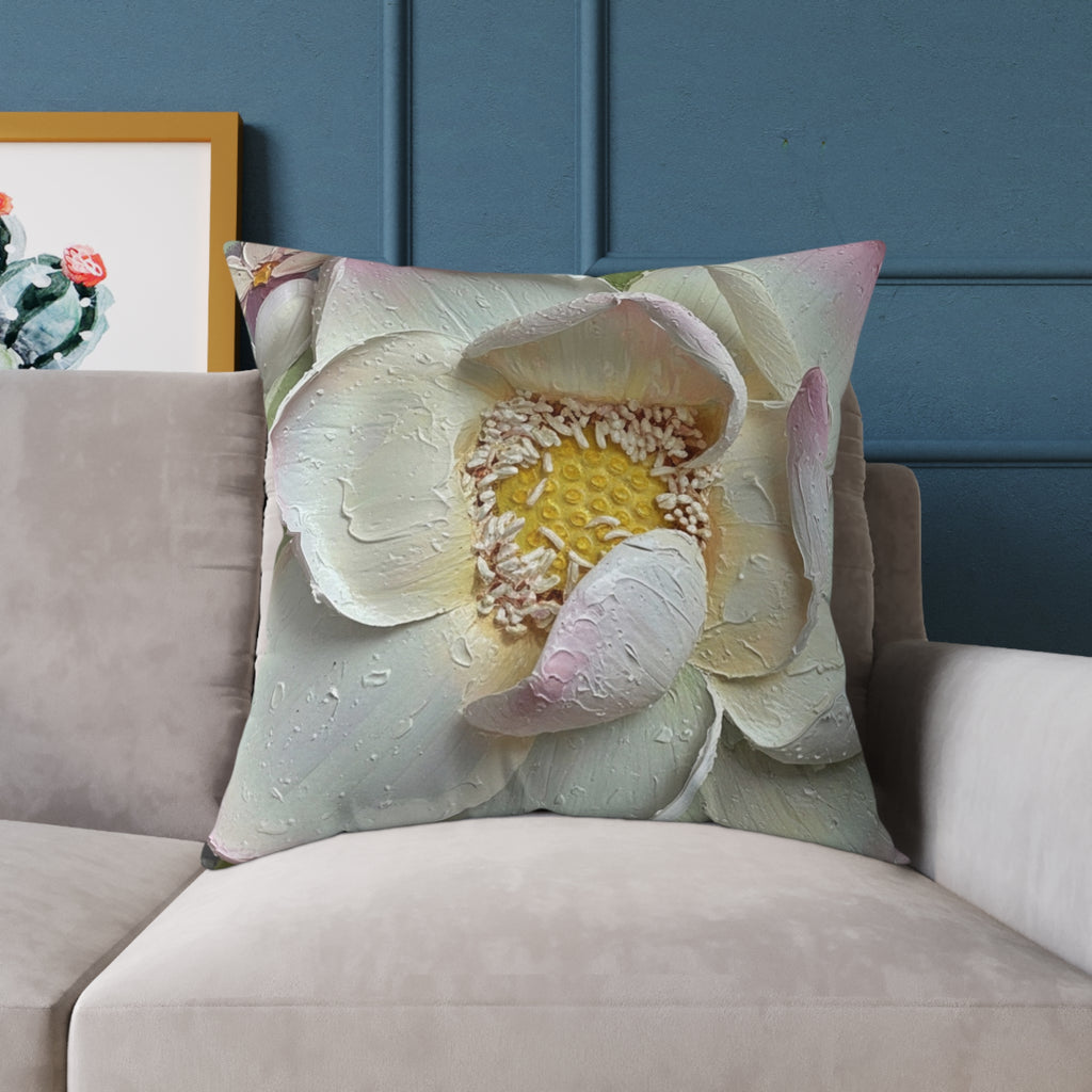 White Lotus Throw Cushion