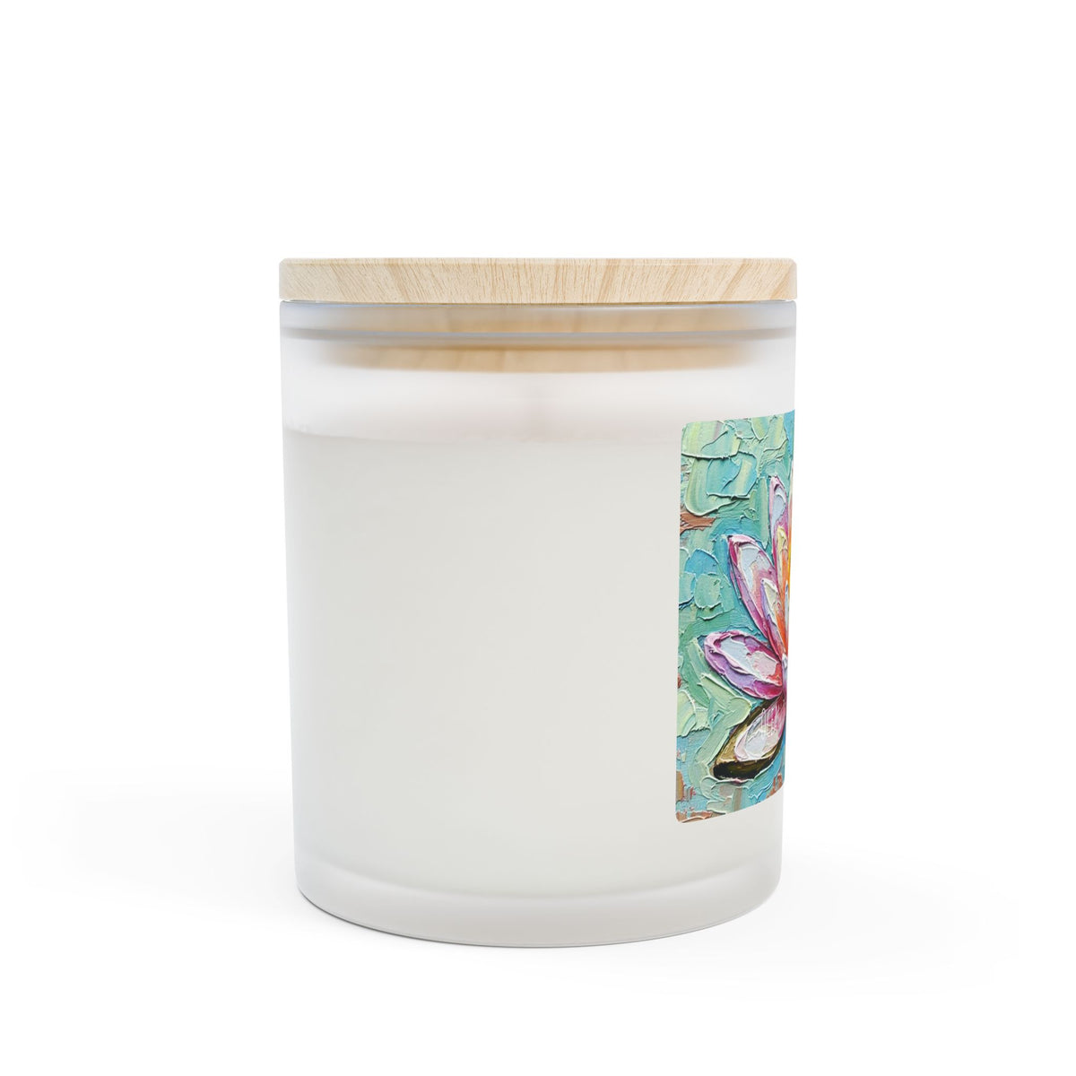 Pink Lotus Frosted Glass Candle