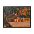Sunset Riverbank Framed Canvas
