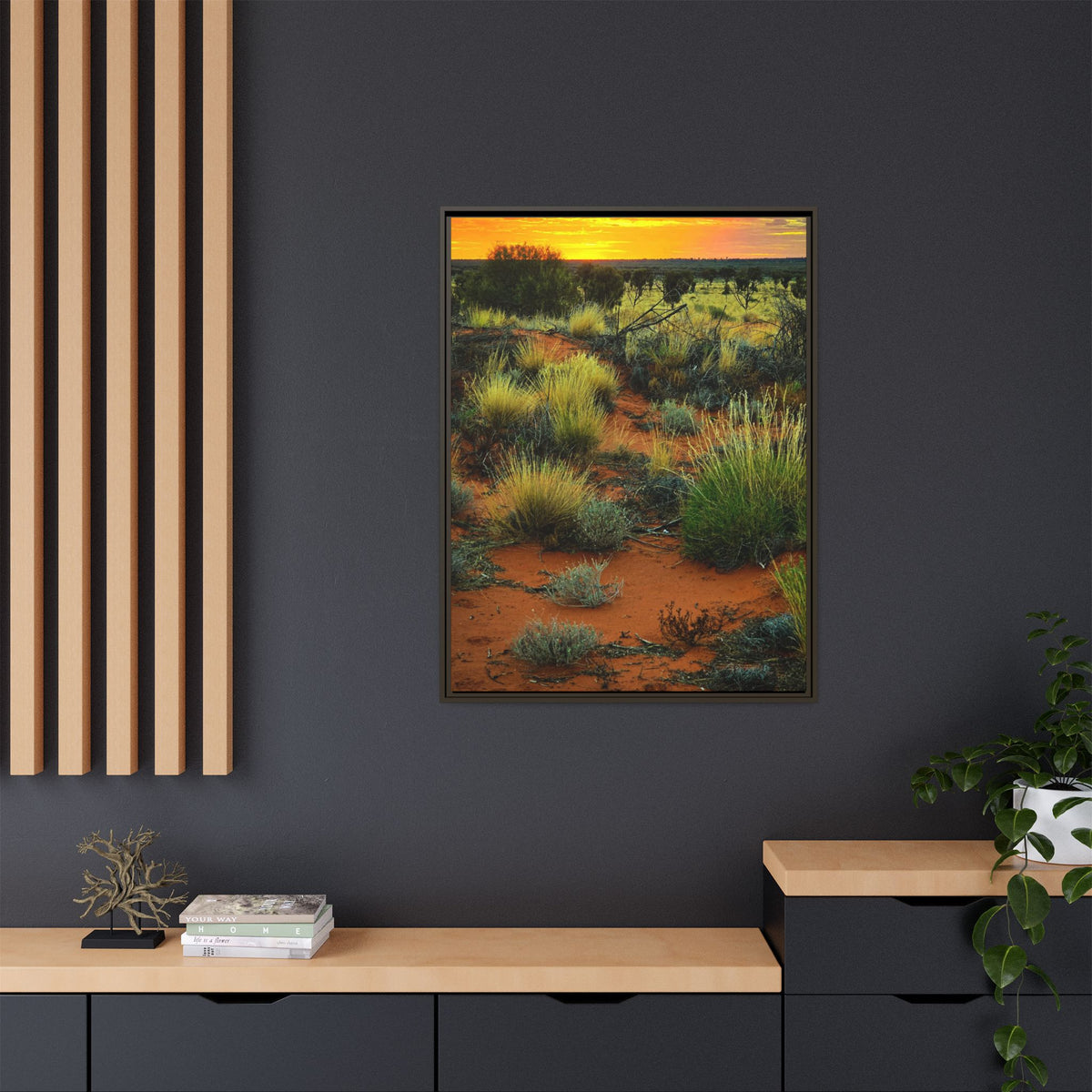 Desert Sunset Framed Canvas