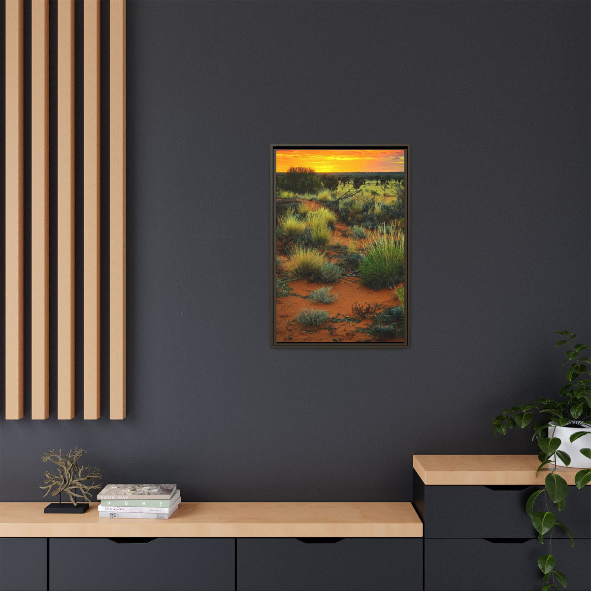 Desert Sunset Framed Canvas