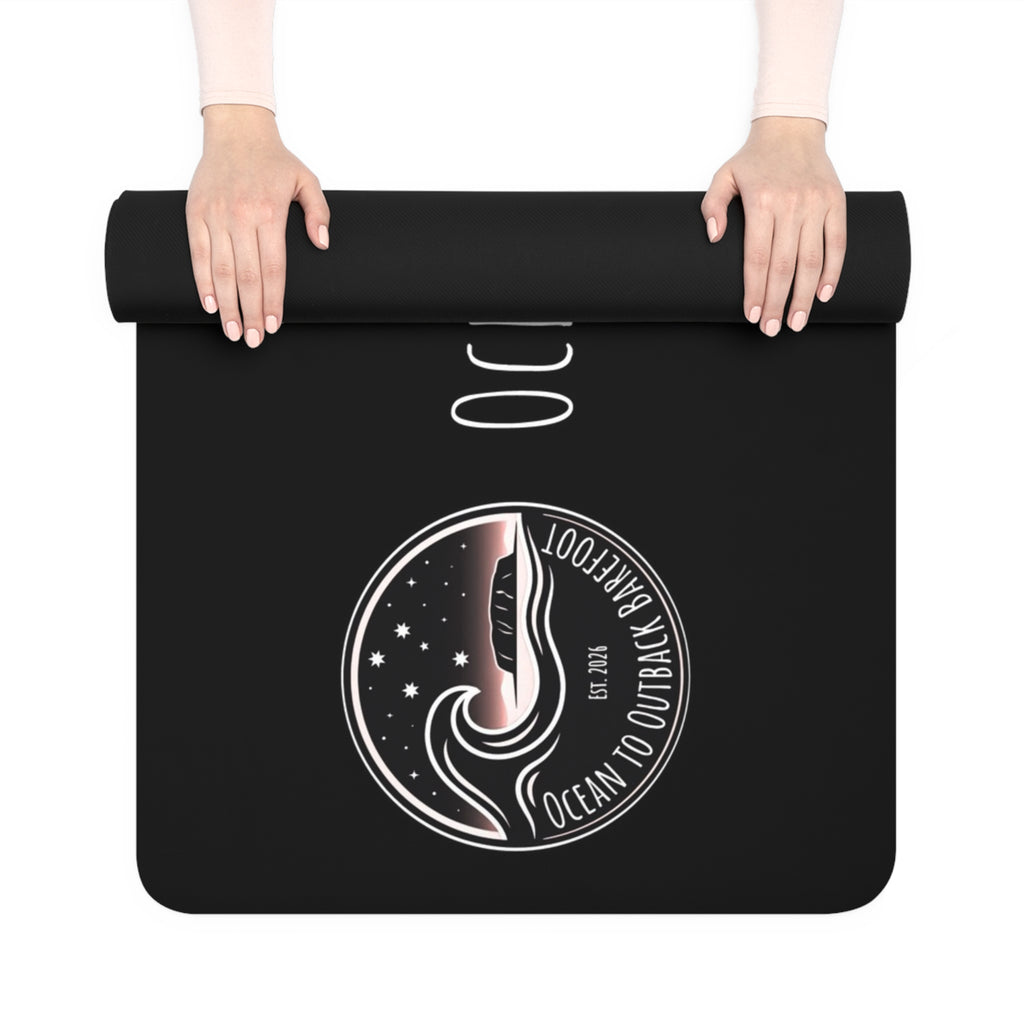 Black and White Logo Rubber Yoga Mat