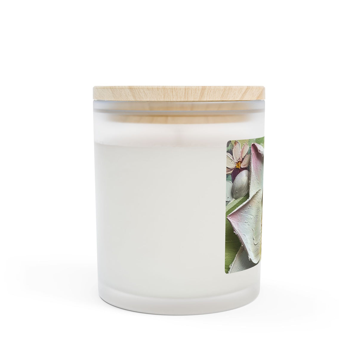 White Lotus Frosted Glass Candle