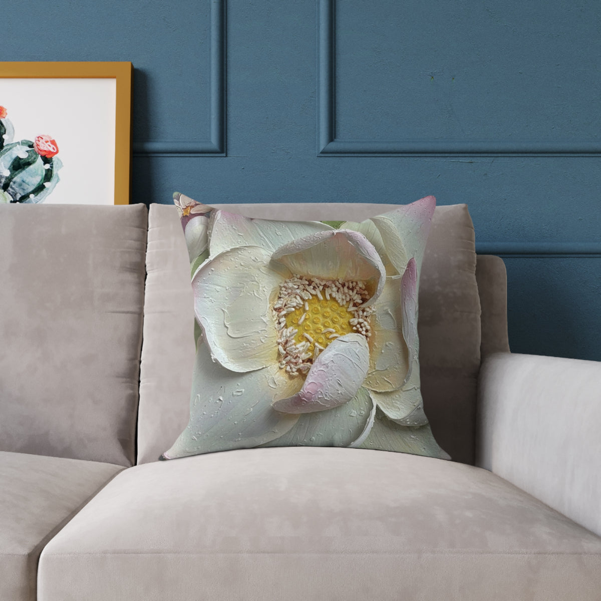 White Lotus Throw Cushion