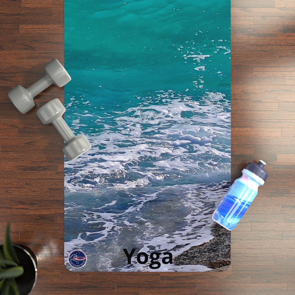 Turquoise Ocean Wave Rubber Yoga Mat
